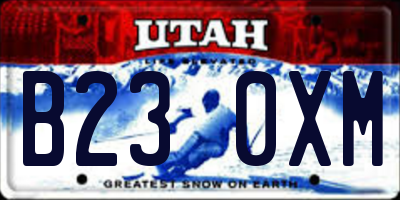UT license plate B230XM