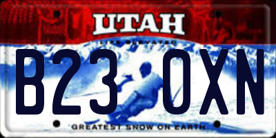 UT license plate B230XN
