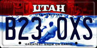 UT license plate B230XS