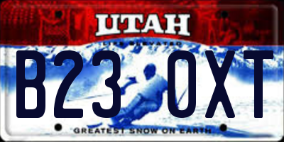 UT license plate B230XT