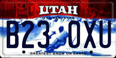 UT license plate B230XU