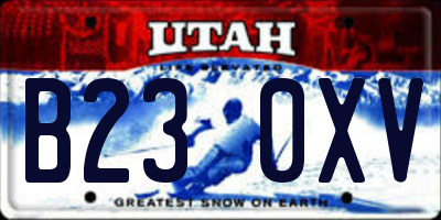 UT license plate B230XV