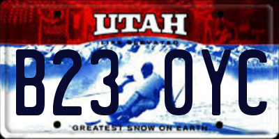 UT license plate B230YC