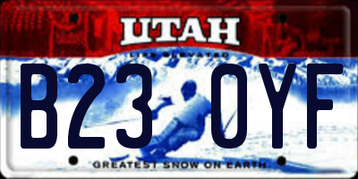 UT license plate B230YF