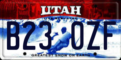 UT license plate B230ZF