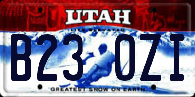 UT license plate B230ZI