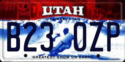 UT license plate B230ZP