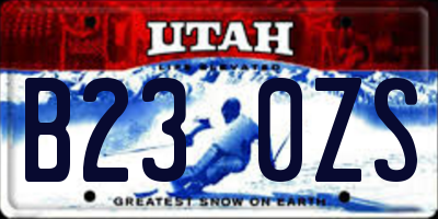UT license plate B230ZS