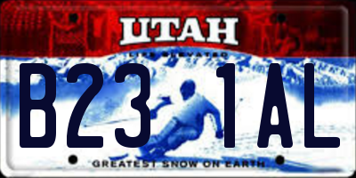 UT license plate B231AL