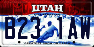 UT license plate B231AW