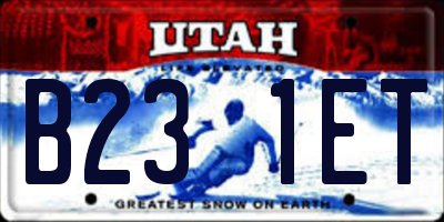 UT license plate B231ET