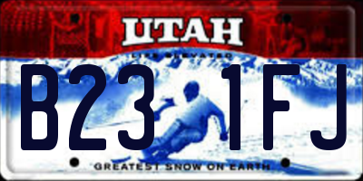 UT license plate B231FJ