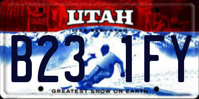 UT license plate B231FY