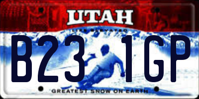 UT license plate B231GP