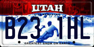 UT license plate B231HL