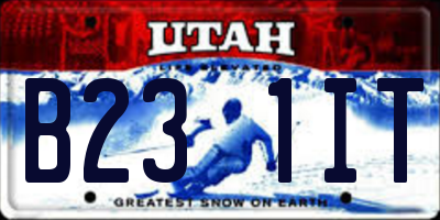 UT license plate B231IT