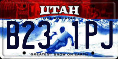 UT license plate B231PJ