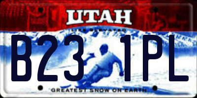 UT license plate B231PL