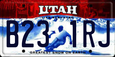 UT license plate B231RJ