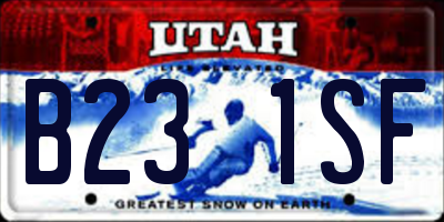 UT license plate B231SF