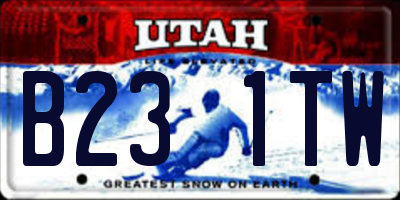 UT license plate B231TW