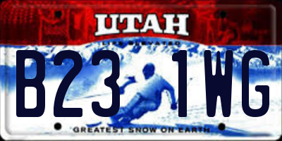 UT license plate B231WG