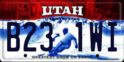 UT license plate B231WI