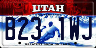 UT license plate B231WJ