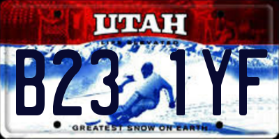 UT license plate B231YF