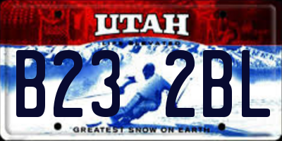 UT license plate B232BL