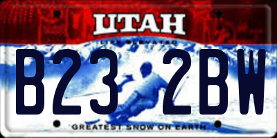 UT license plate B232BW