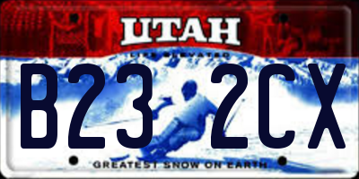 UT license plate B232CX