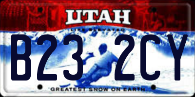 UT license plate B232CY
