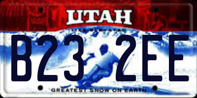 UT license plate B232EE