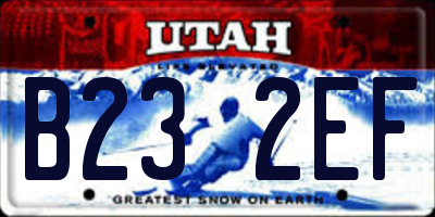 UT license plate B232EF