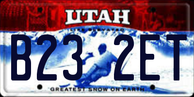 UT license plate B232ET