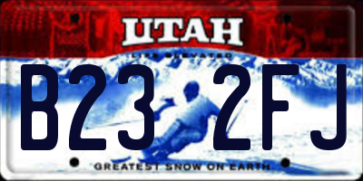 UT license plate B232FJ