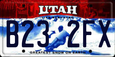 UT license plate B232FX