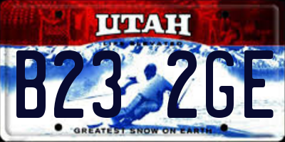 UT license plate B232GE