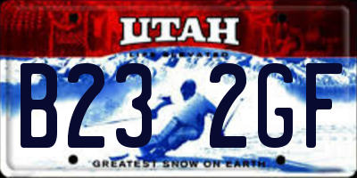 UT license plate B232GF
