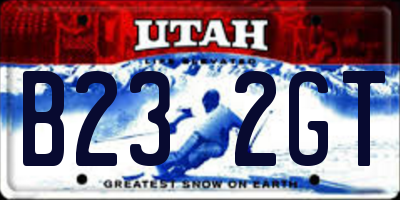 UT license plate B232GT