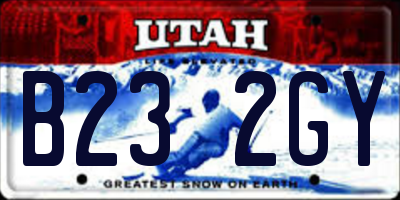 UT license plate B232GY