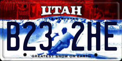 UT license plate B232HE