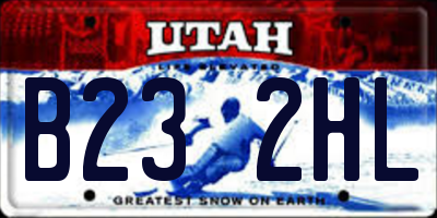 UT license plate B232HL