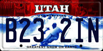 UT license plate B232IN