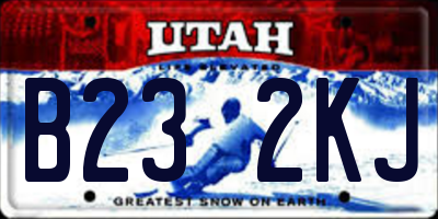 UT license plate B232KJ