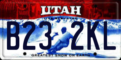 UT license plate B232KL