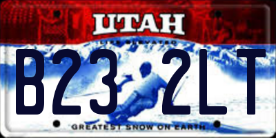 UT license plate B232LT