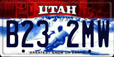 UT license plate B232MW
