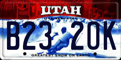 UT license plate B232OK